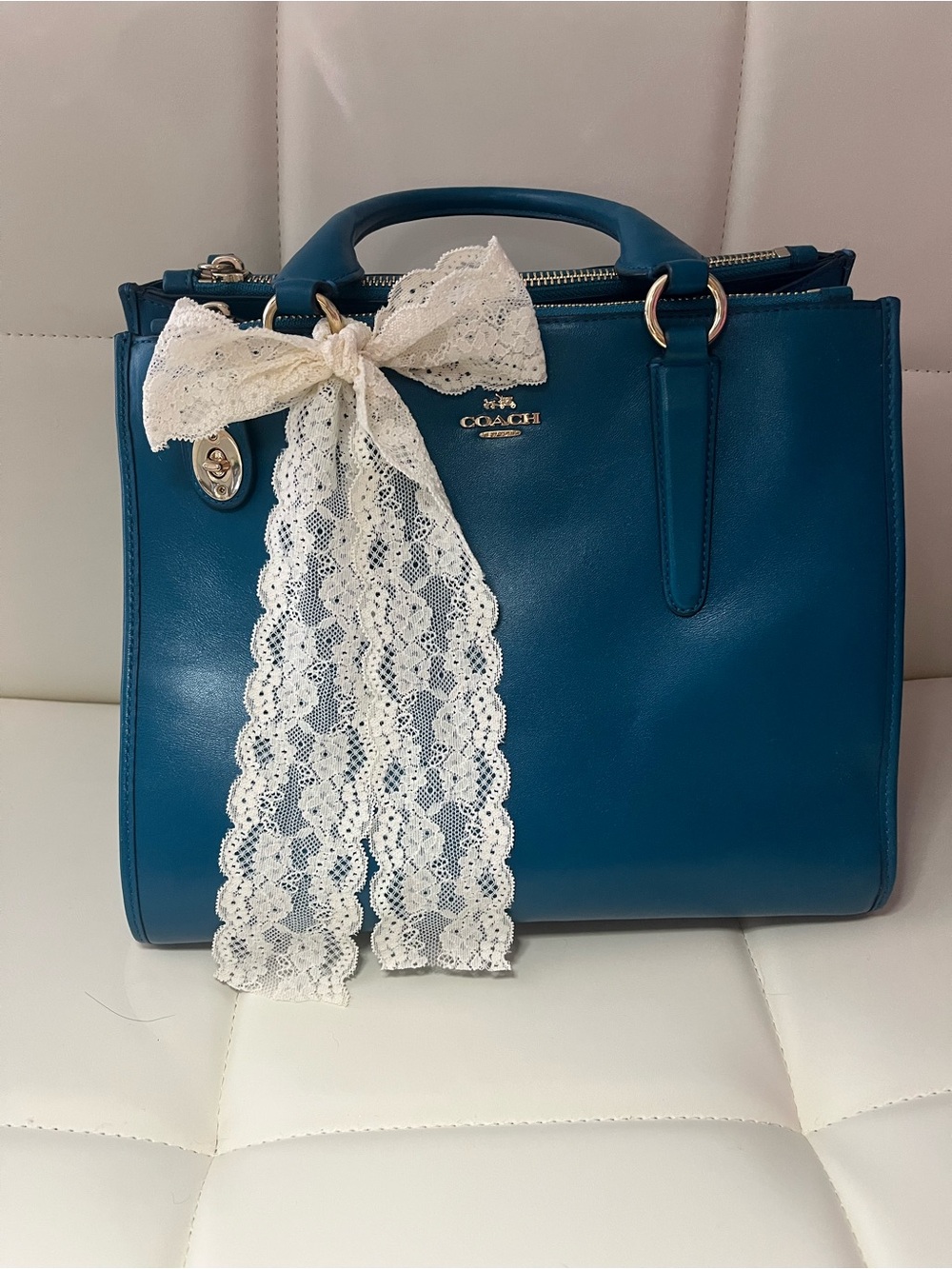 Coach Teal Blue Crosby Carry-all